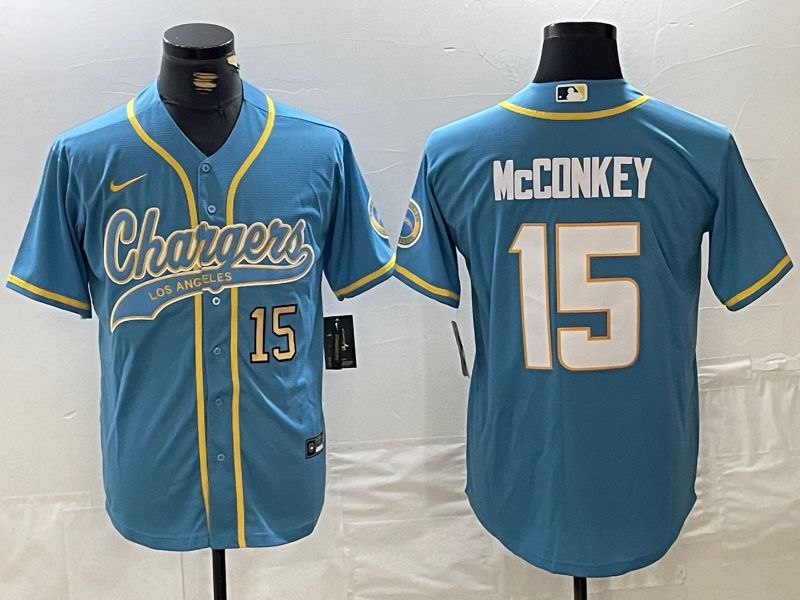 Men Los Angeles Chargers #15 Mcconkey Light blue Joint Name 2024 Nike Limited NFL Jersey style 2->los angeles chargers->NFL Jersey